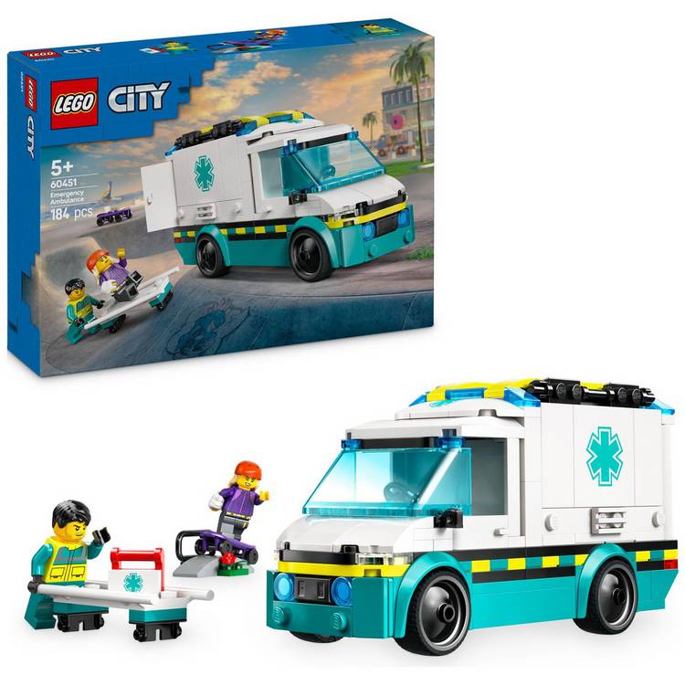 LEGO City Emergency Ambulance Toy Set with Minifigures 60451 0