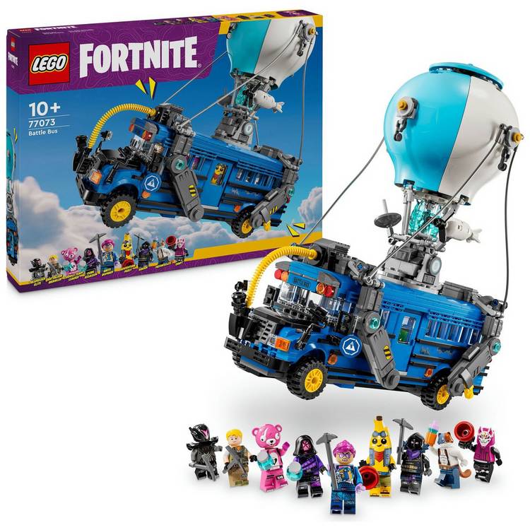 LEGO Fortnite Battle Bus Toy Set with 9 Characters 77073 0
