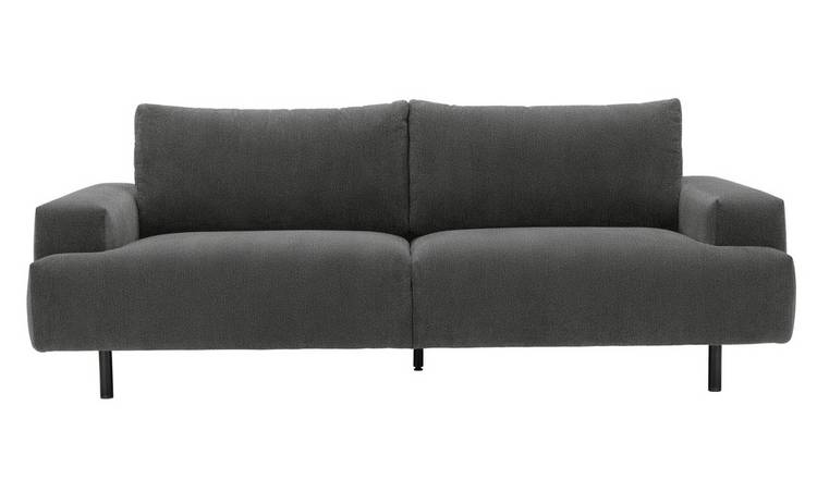 Habitat Julien Fabric 3 Seater Sofa - Charcoal