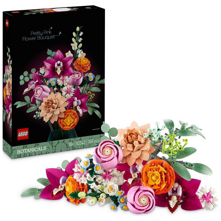 LEGO Botanicals Pretty Pink Flower Bouquet Decor Set 10342 0