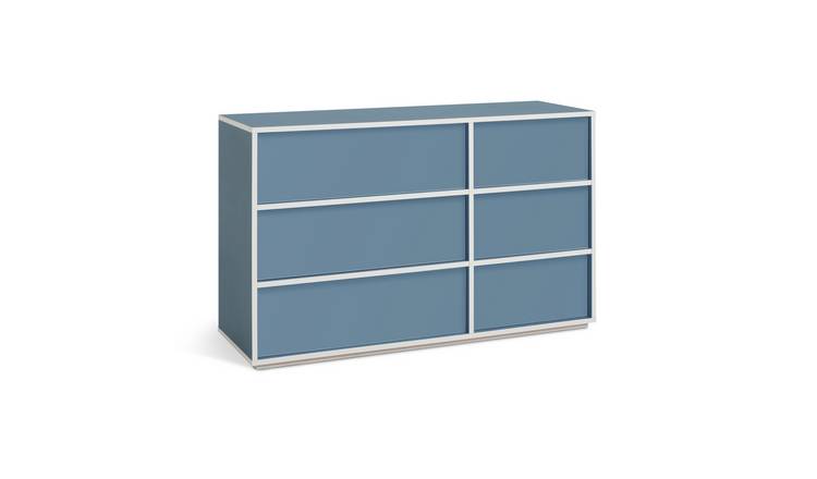 Habitat Edale 6 Drawer Chest - Light Blue