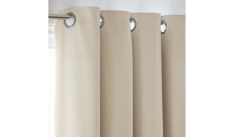 Oatmeal Matte Velvet Lined Eyelet Curtains