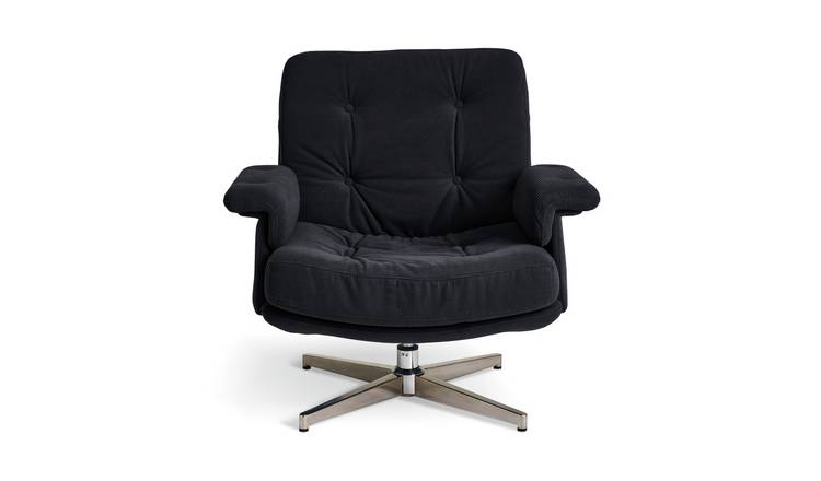 Habitat Dawson Fabric Swivel Chair - Charcoal