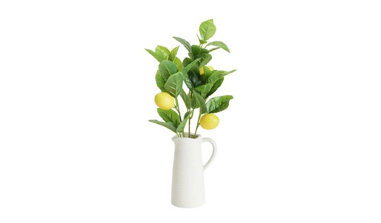 Argos Home Artificial Lemon Branch in Ceramic Jug