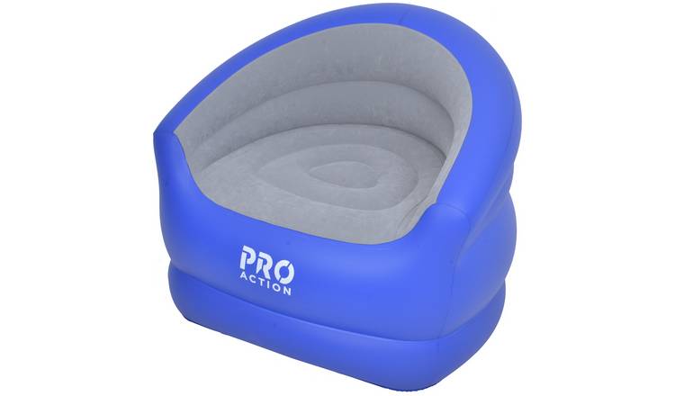 Buy Pro Action Single Inflatable Camping Chair Grey and Blue