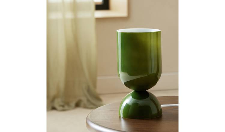 Habitat Gloss Glass Table Lamp - Green