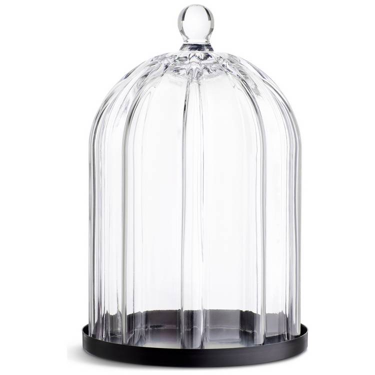 Habitat Ribbed Glass Cloche - Clear 0