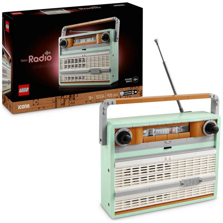 LEGO Icons Retro Radio Building Set for Adults 10334 0