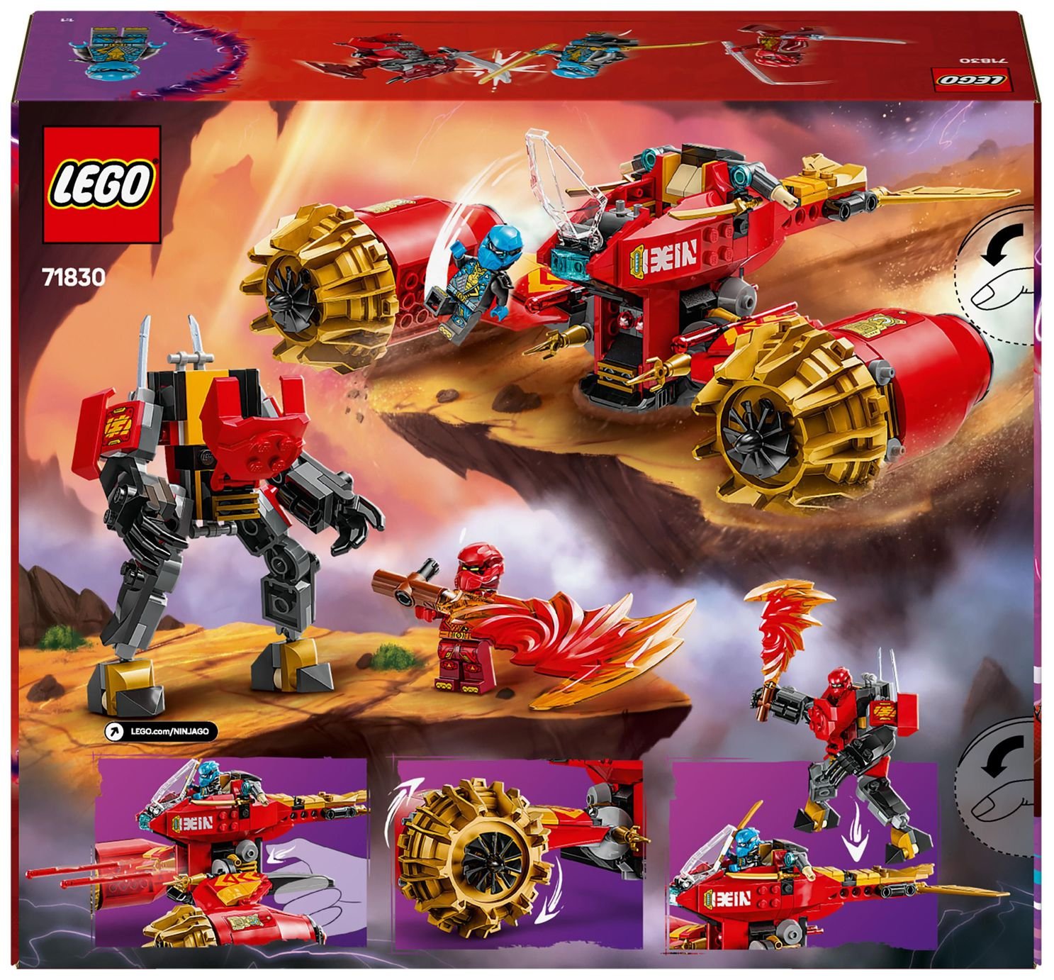Buy LEGO NINJAGO Kai's Mech Storm Rider 2in1 Ninja Toy Set 71830