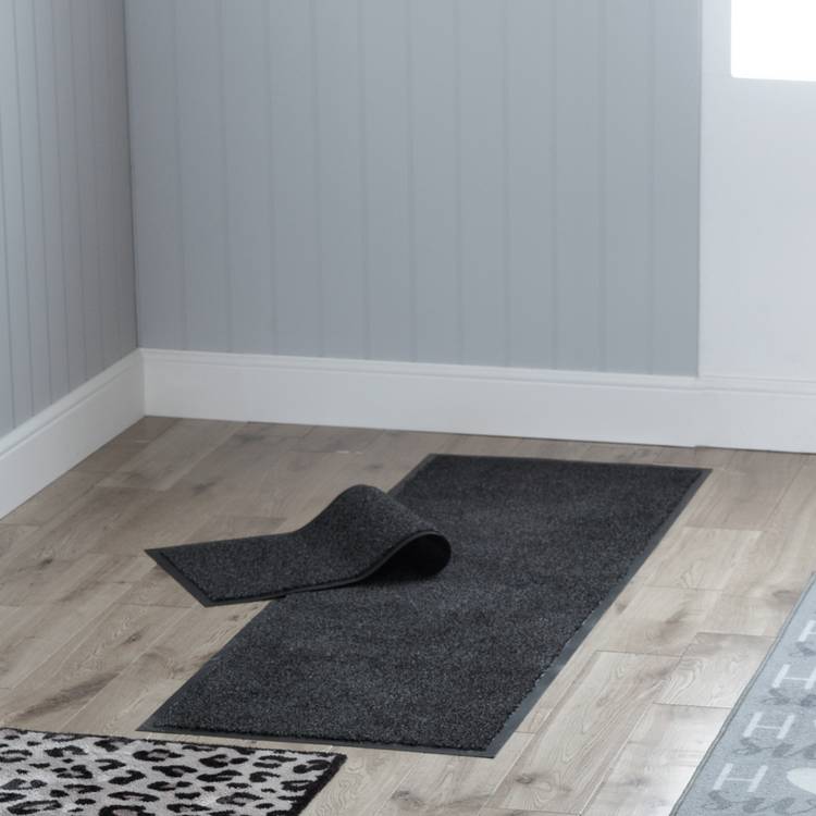 Argos Home Washable Grey Short Pile Runner - 180x60cm 0