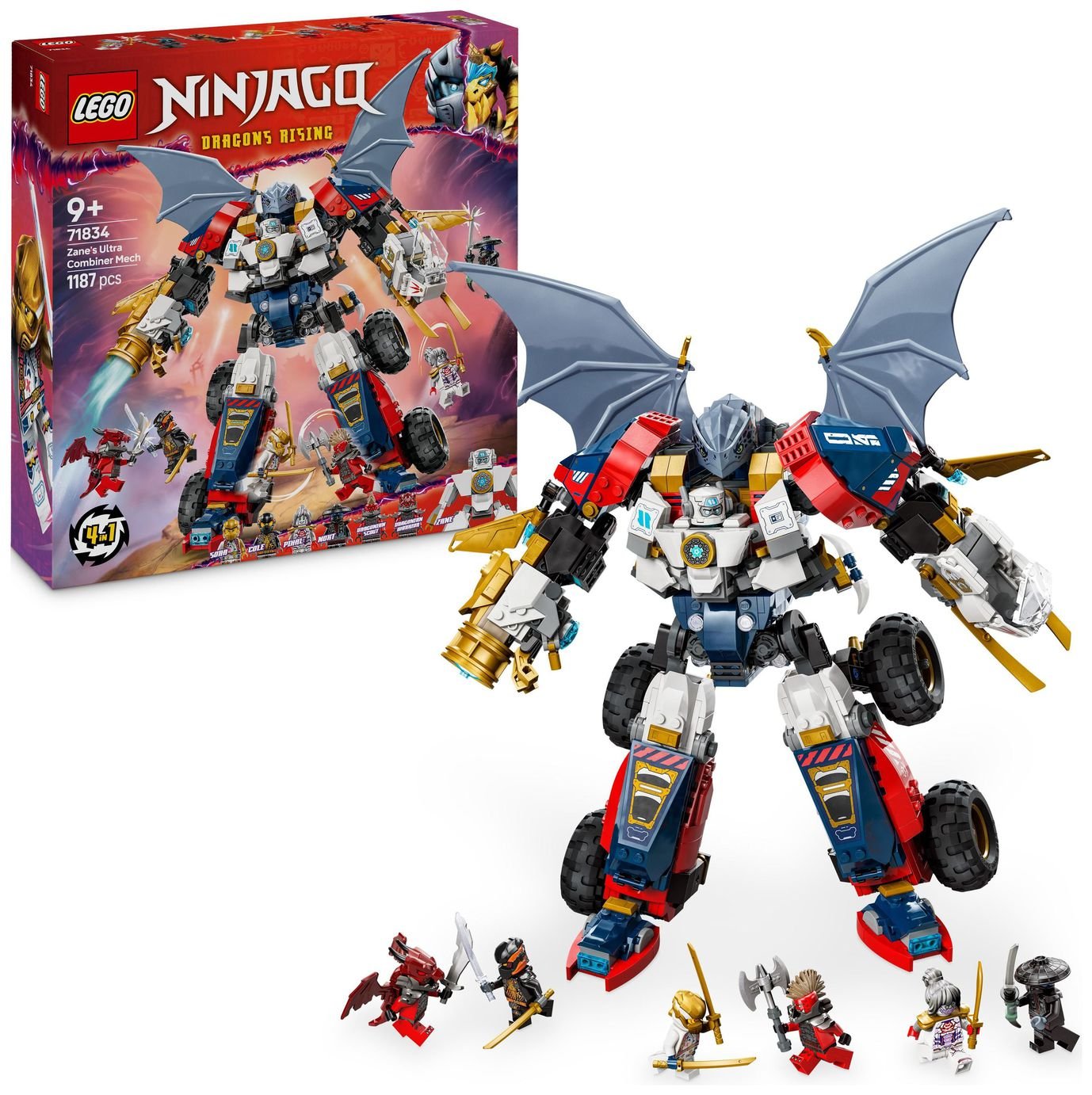 Buy LEGO NINJAGO 4in1 Zane's Ultra Combiner Mech Ninja Toy 71834