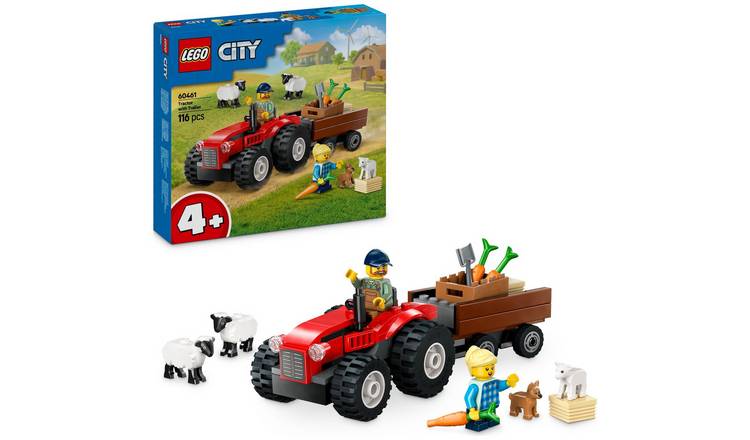 LEGO City Red Farm Tractor with Trailer & Sheep Toys 60461