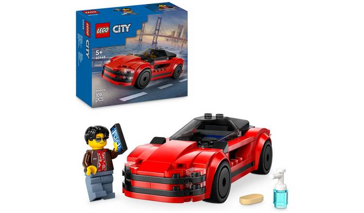 LEGO City Red Sports Car, Toy Supercar Vehicle Set 60448