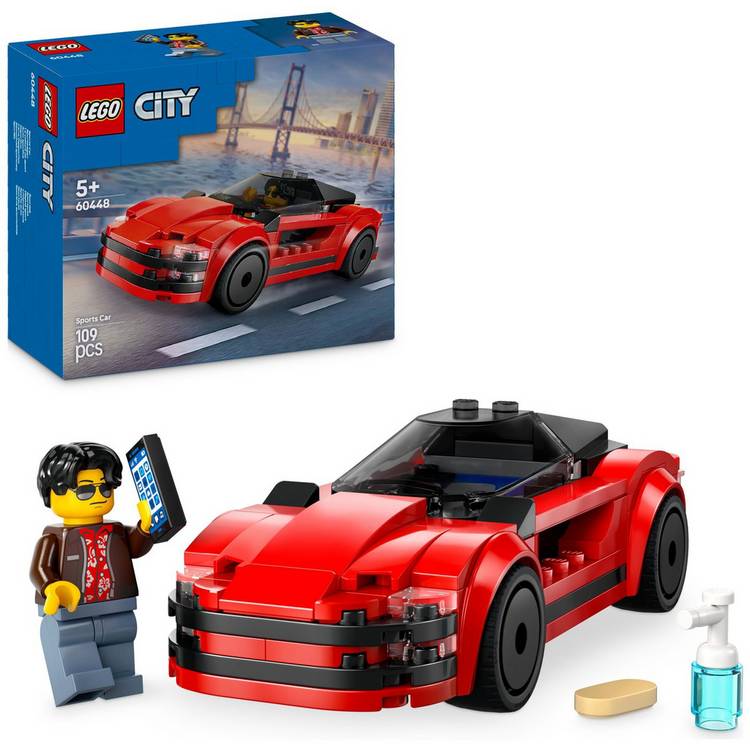 LEGO City Red Sports Car, Toy Supercar Vehicle Set 60448 0
