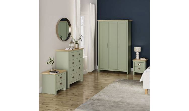 GFW Lancaster 4 Piece 3 Door Wardrobe Set - Green