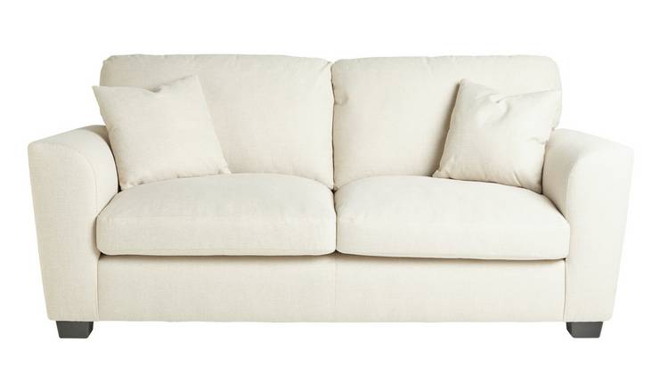 Argos Home Joelle 3 Seater Fabric Sofa - Stone