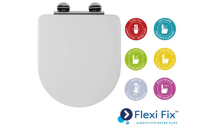 Croydex Garda Soft Close D Shaped Toilet Seat - White