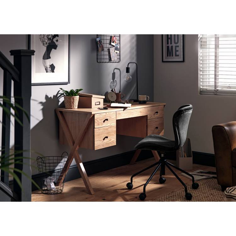 Habitat Harlene 5 Drawer Office Desk - Natural 0