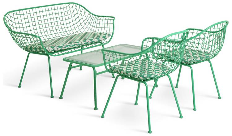 Habitat x Scion 4 Seater Metal Garden Sofa Set - Green