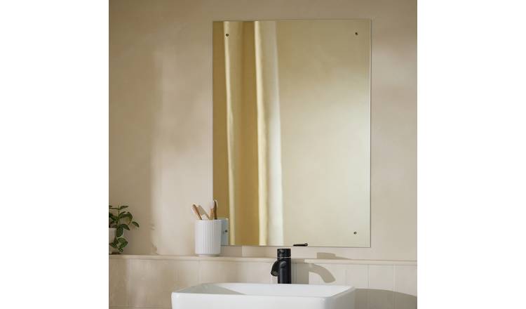 Innova Drilled Rimless Bathroom Mirror - 50x70cm