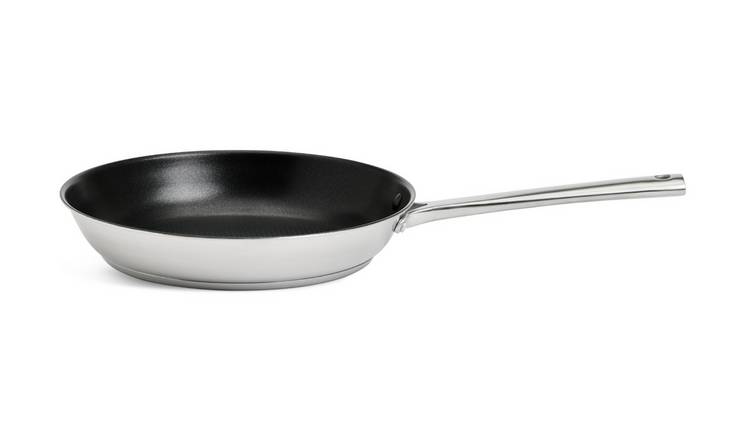 Habitat 28cm Brushed Stainless Steel Frying Pan