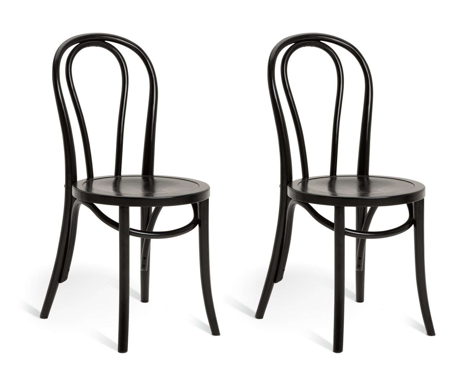Habitat Larsa Pair of Solid Wood Dining Chairs - Black