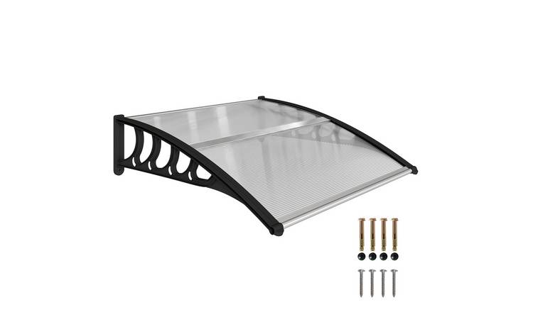 Outsunny Garden Door Canopy Rain Shelter Outdoor Awning - Clear