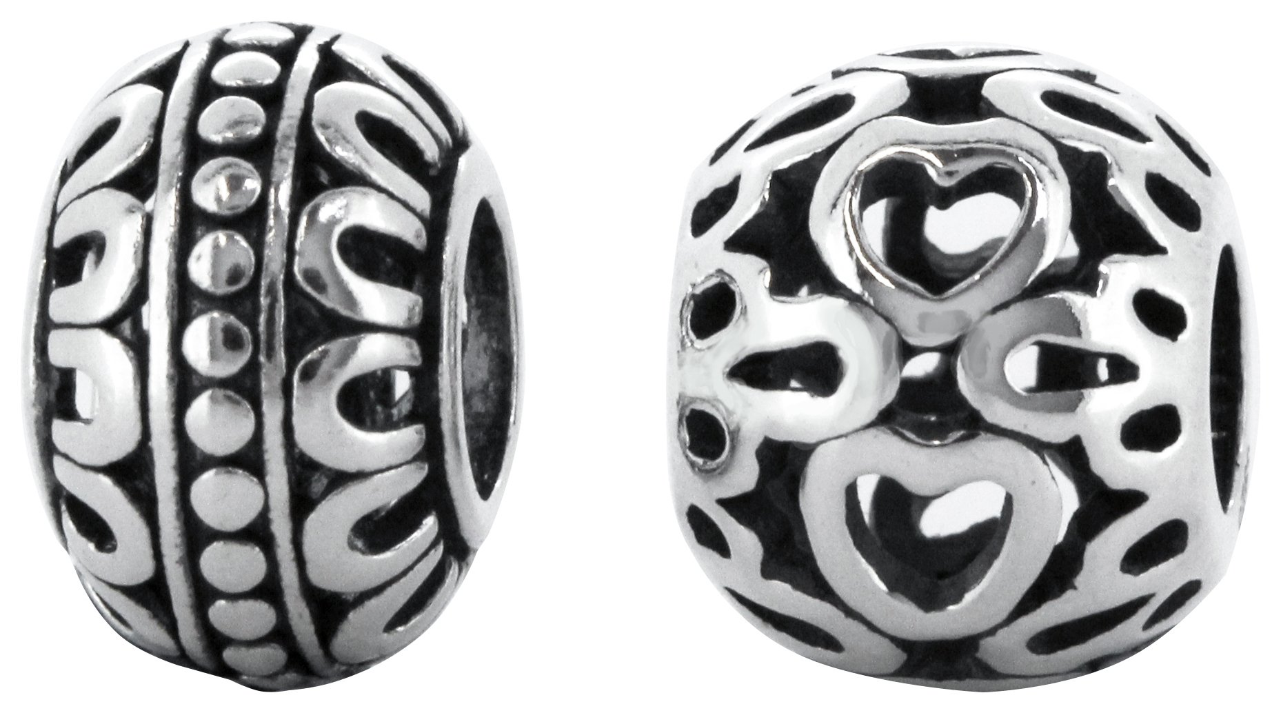 Link Up Sterling Silver Filigree Round Beads - Set of 2