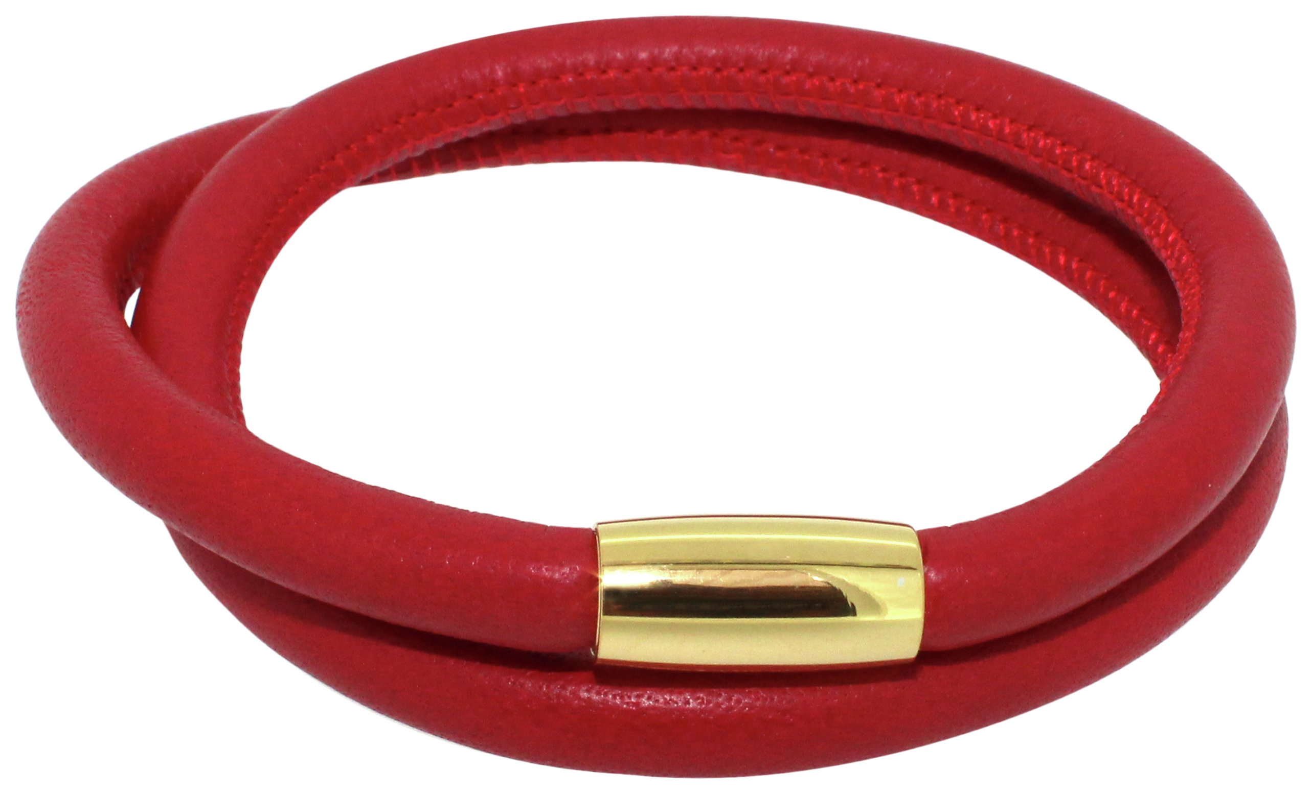 Link Up 2 Row Red Leather Cord Bracelet