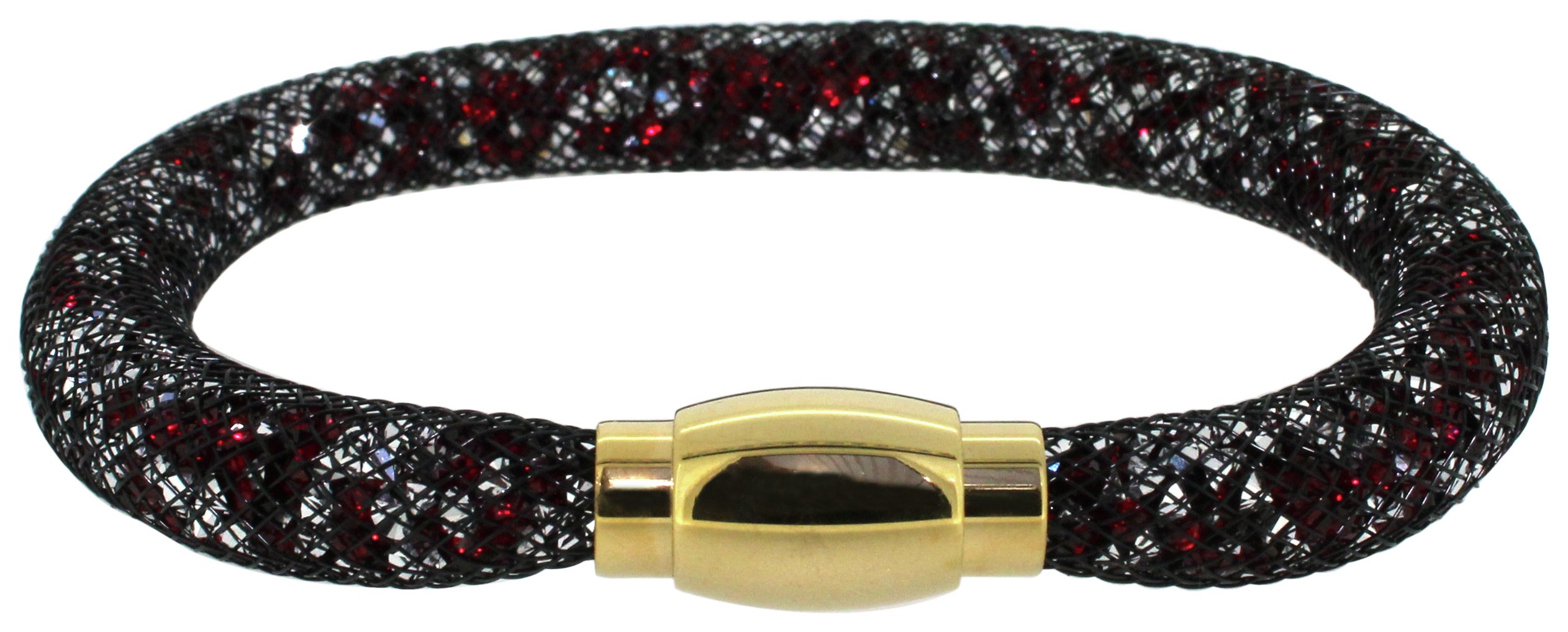 Link Up Single Row Black Glitter Stone Bracelet