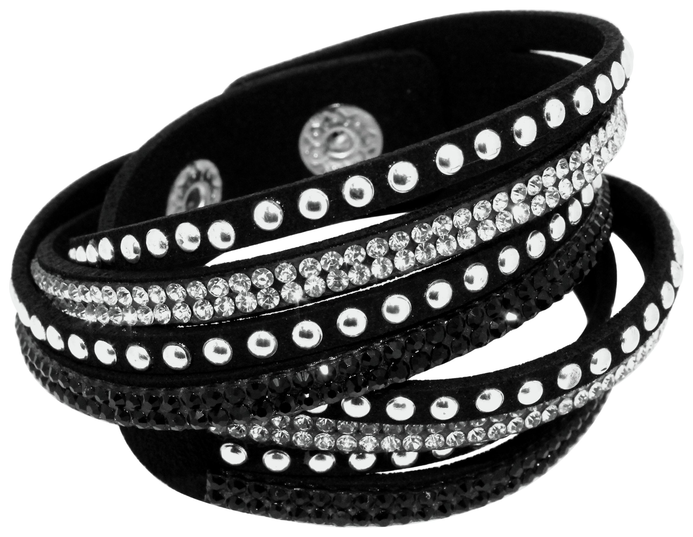 Link Up Black Warped Leather Glitter Bracelet. review