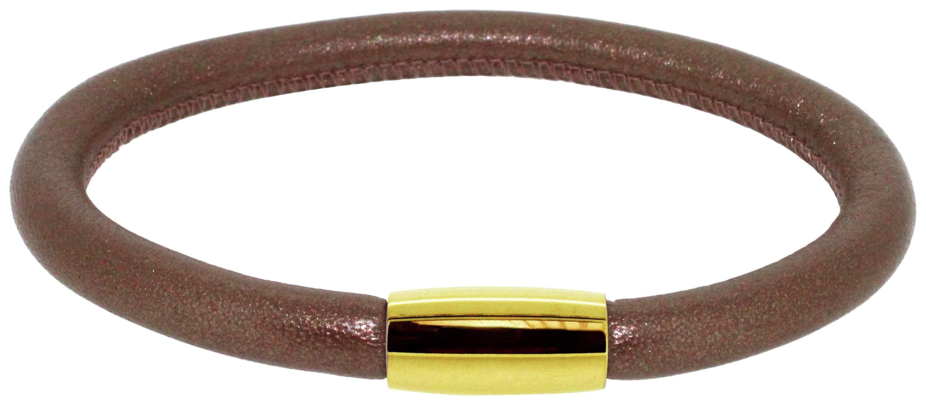 Link Up Single Row Brown Leather Cord Bracelet.