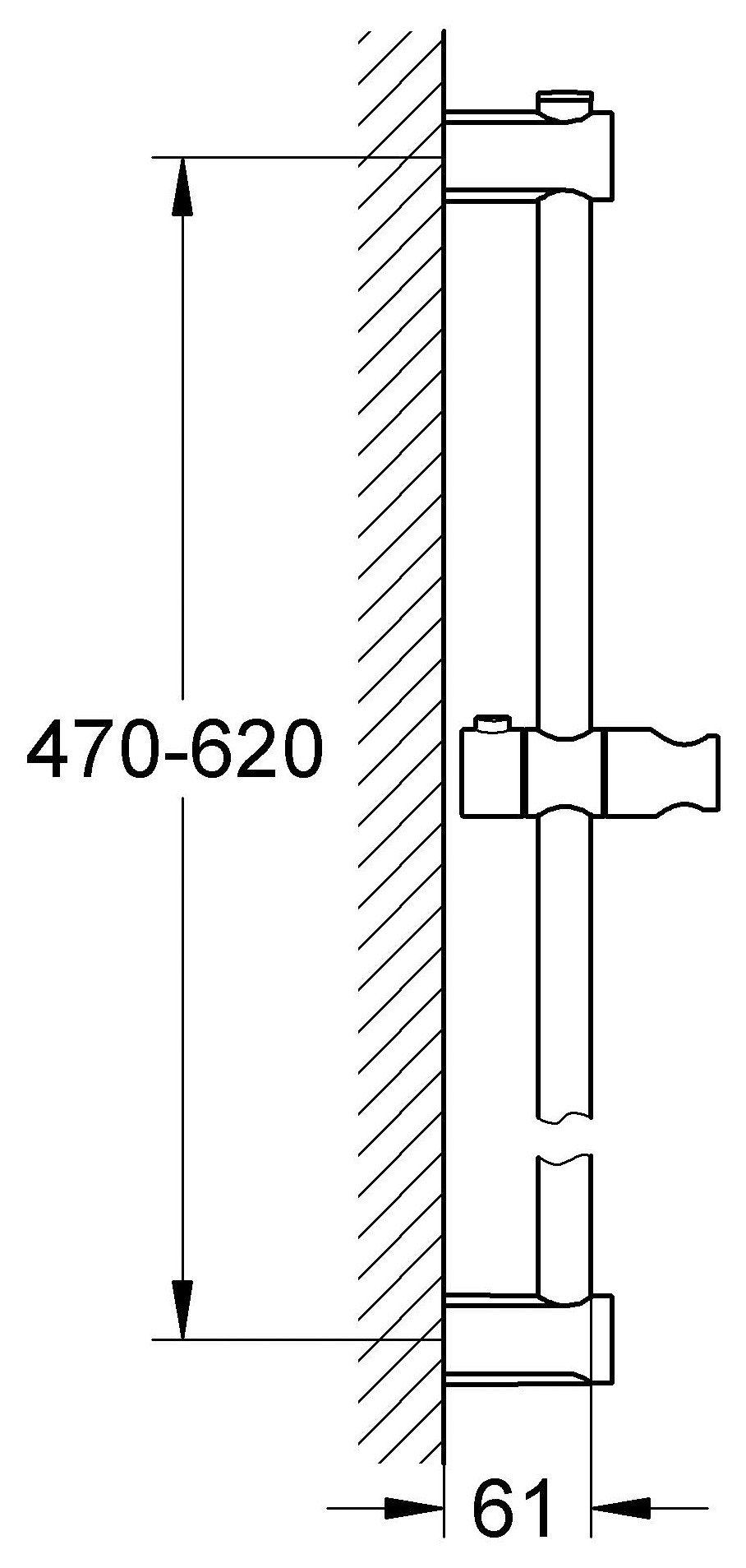 Grohe Vitalio 600mm Universal Shower Rail. Review