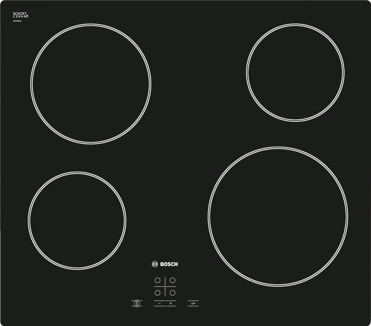 Bosch PKE611D17E Electric Ceramic Hob - Black