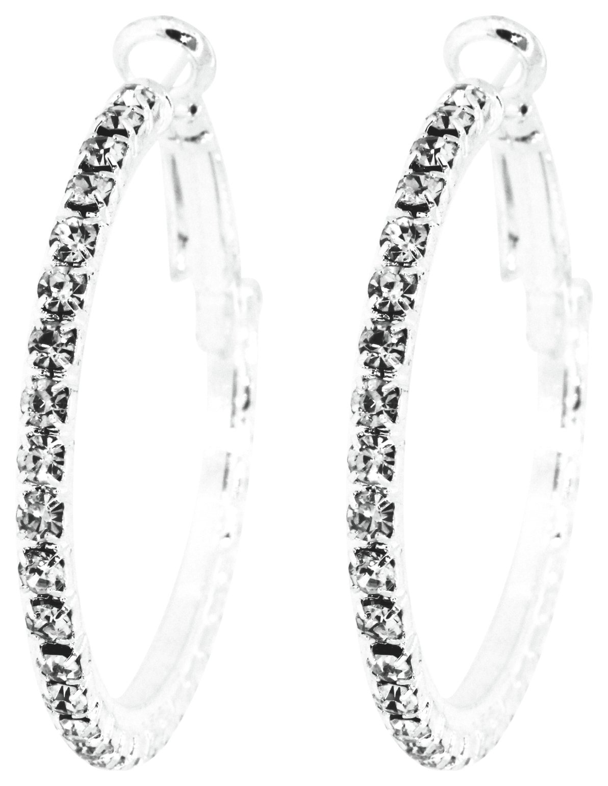 Link Up Large Diamante Hoop Earrings.