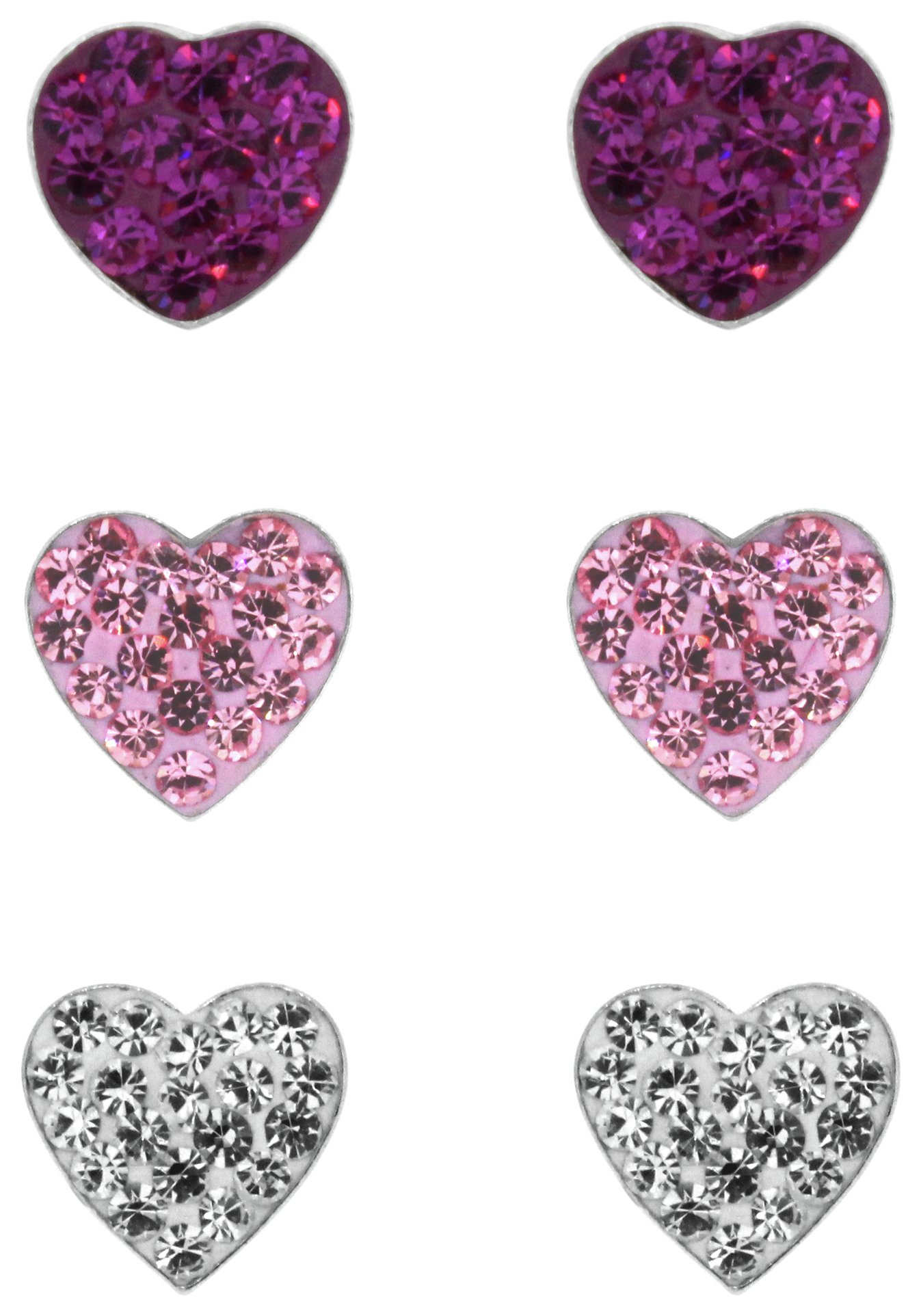 Link Up Sterling Silver Ferido Heart Stud Earrings - 3