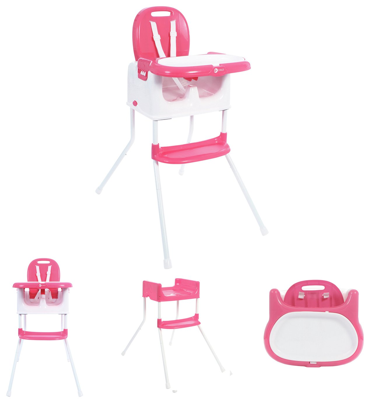 MyChild Graze 3 In 1 Multi Highchair - Pink.