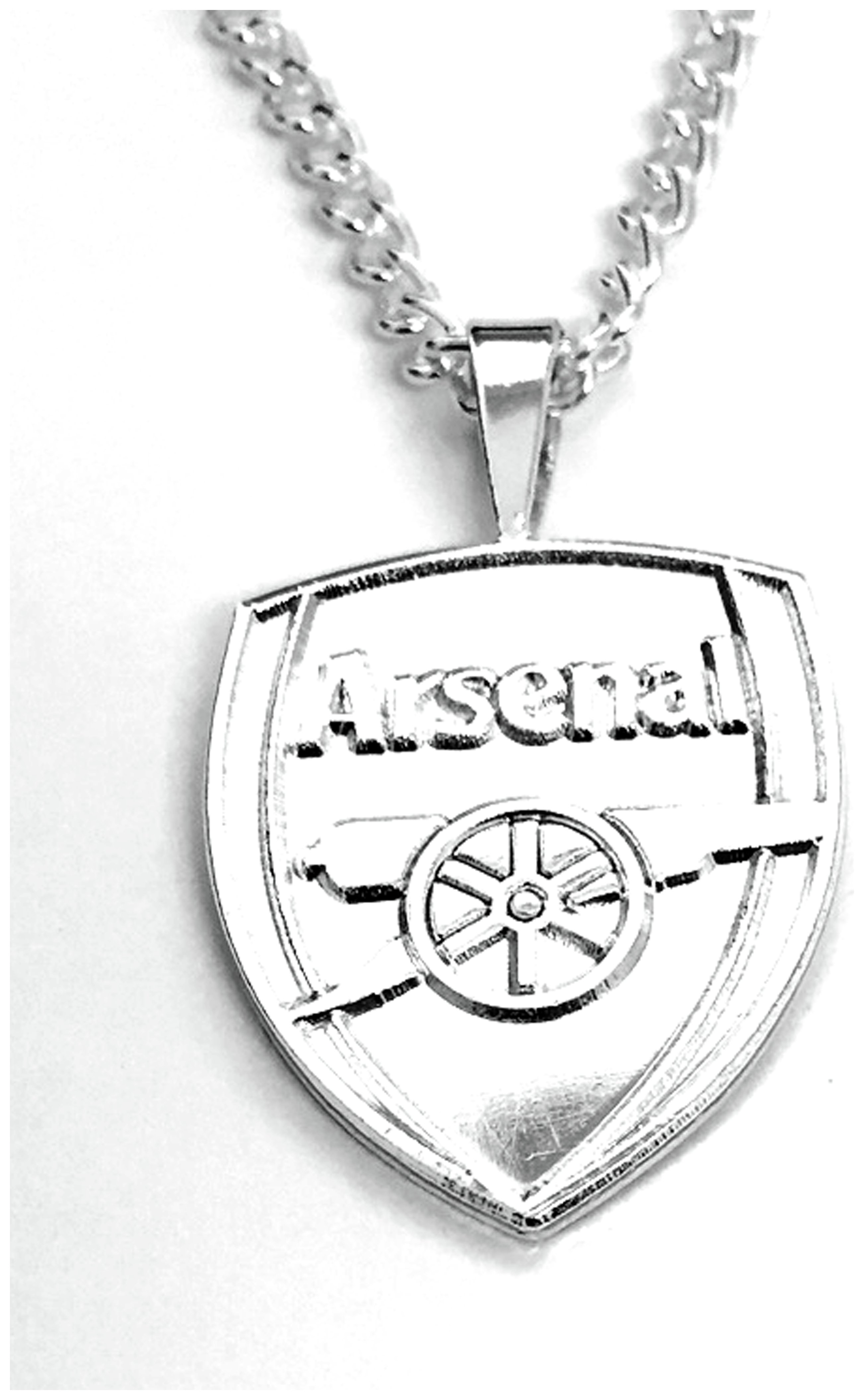 Silver Plated Arsenal Pendant and Chain.