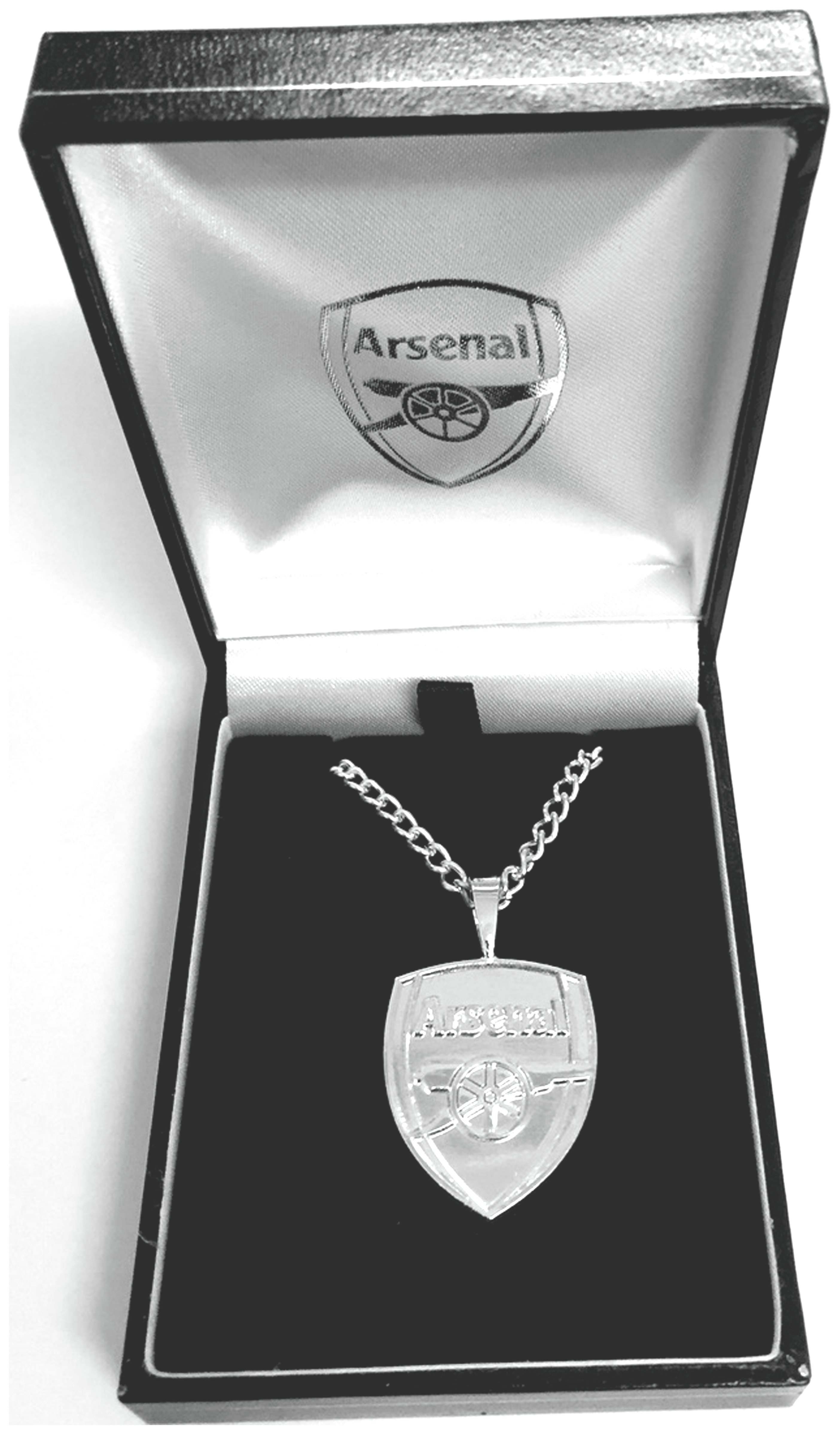 Silver Plated Arsenal Pendant and Chain. Review