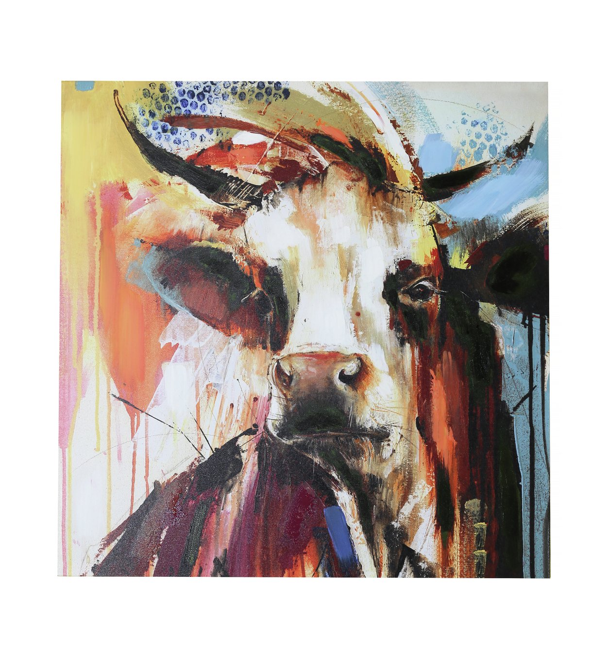 Arthouse Hereford Cow Handpainted Canvas Wall Art