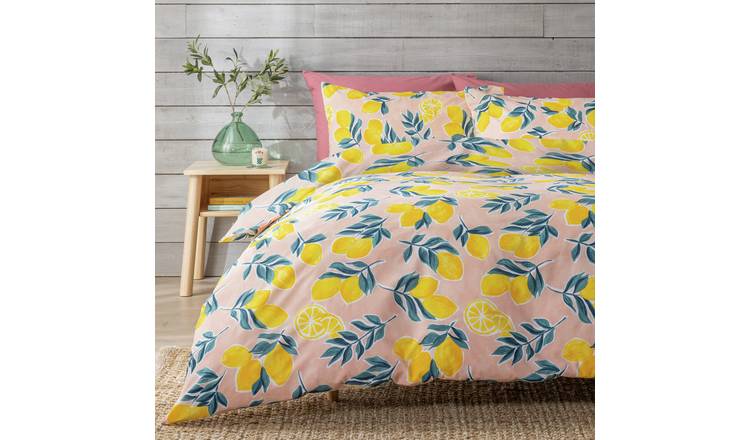 Argos Home Lemon Print Bedding Set - Single