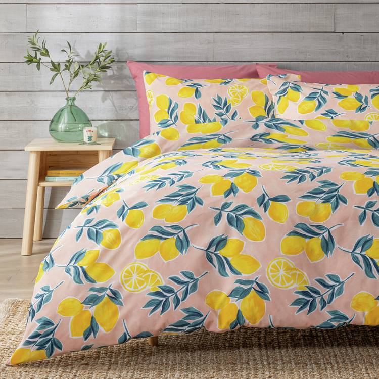 Argos Home Lemon Print Bedding Set - Single 0