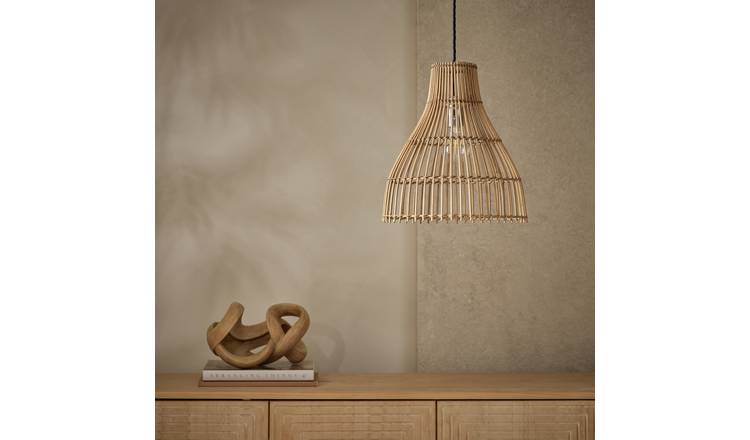 Habitat Camillo Midi Bamboo Lampshade - 30cm