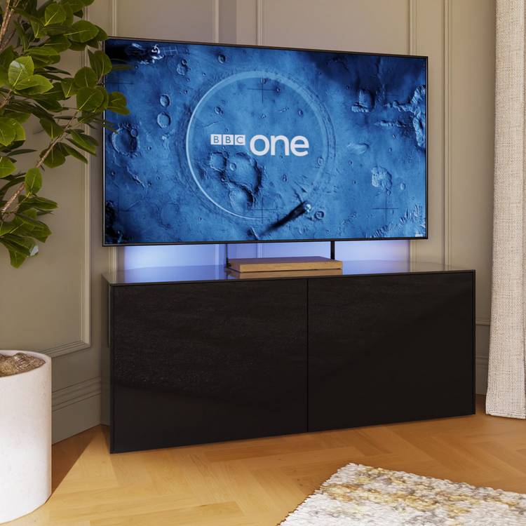 Frank Olsen Intel 2 Door Corner TV Unit - Black 0