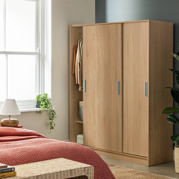 Argos Home Nova 3 Door Sliding Wardrobe - Oak 0