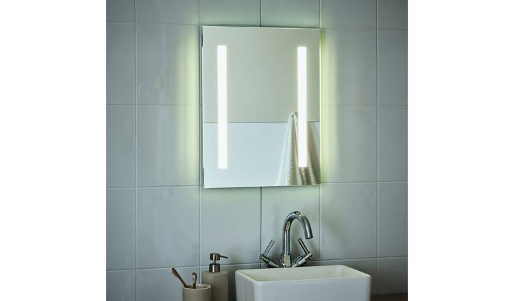 Habitat Bathroom LED Battery Powered Mirror - White