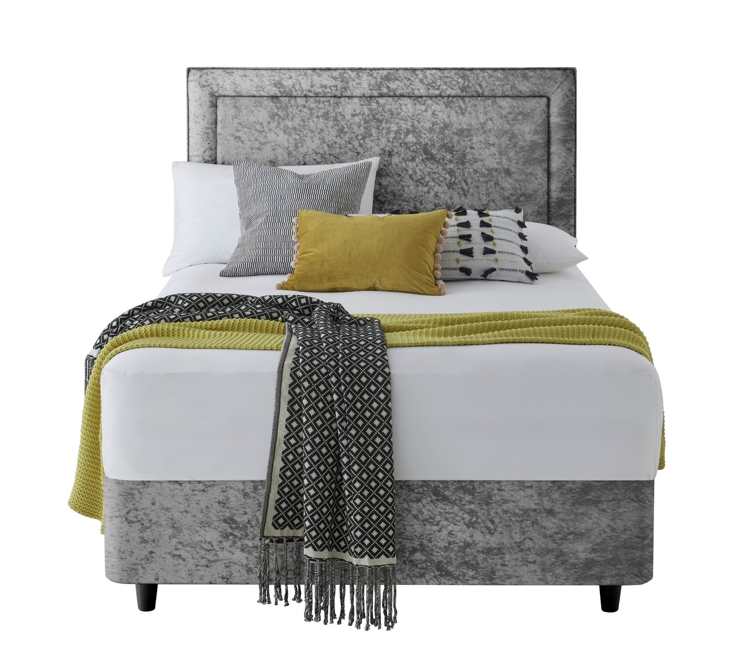 Silentnight Toulouse Velvet Superking 4 Drawer Divan -Silver Review