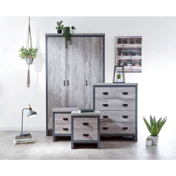 GFW Boston 4 Piece 3 Door Wardrobe Set - Grey 0