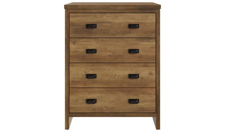 GFW Boston 4 Drawer Chest - Oak