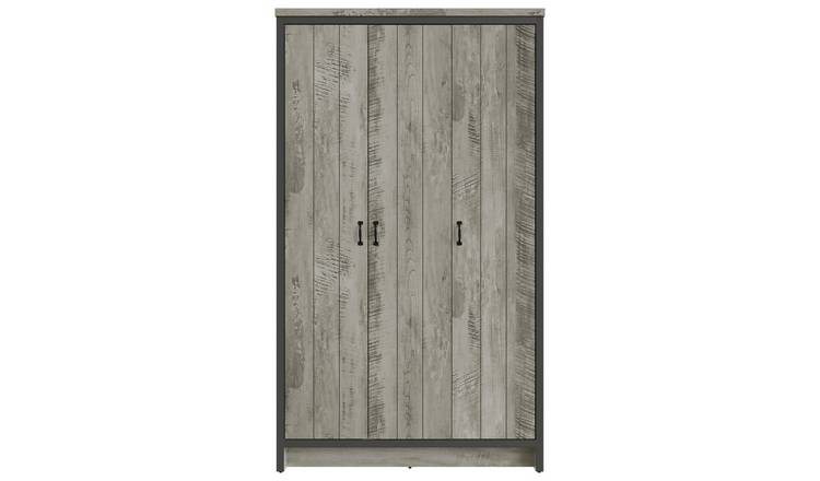 GFW Boston 3 Door Wardrobe - Grey Oak